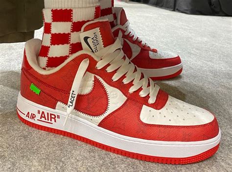 lv x off white x nike af1|louis vuitton nike white red.